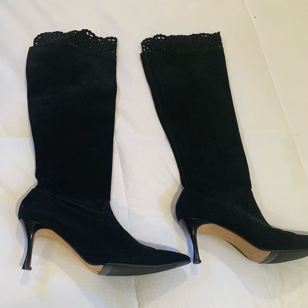 COPY - Manolo Blahnik Lace Stiletto Knee high boots.